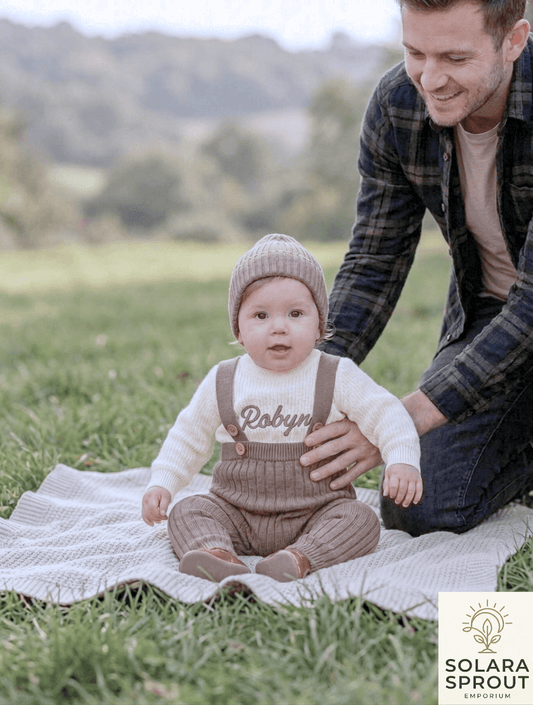 Grandeur knit sweater jumper set – soft baby knit outfit – Solara Sprout