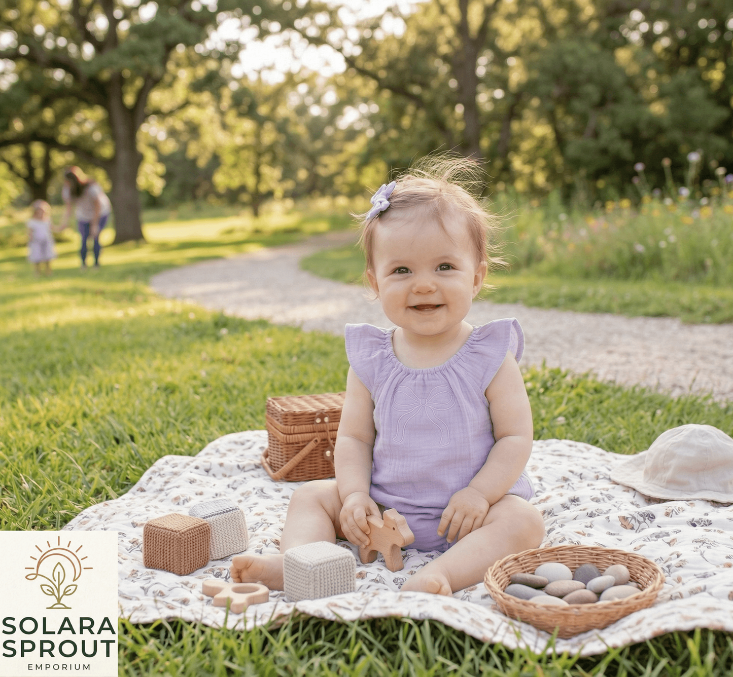 Pastel embroidered bow baby rompers – soft summer baby outfit – Solara Sprout