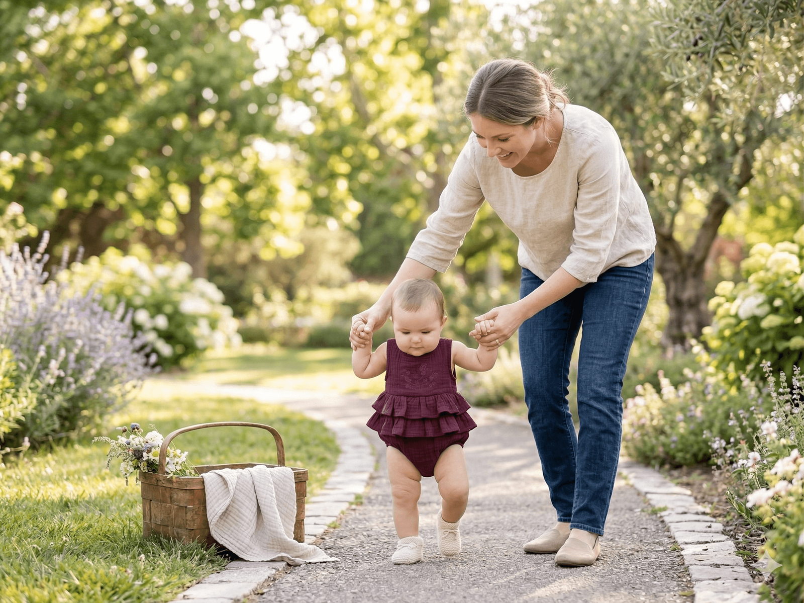 Tulip dainty flower romper – charming baby outfit with flower detail – Solara Sprout