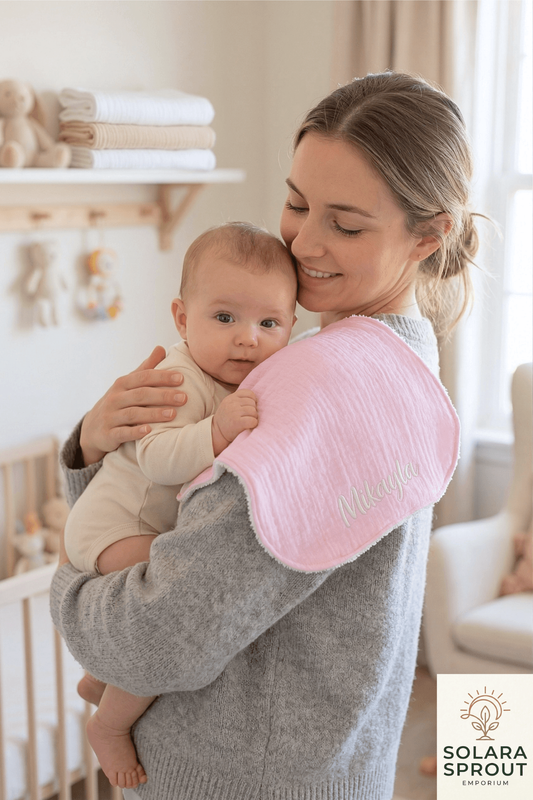 Muslin-toweling 3 pack multi-color burp cloths — wildflower design, reversible muslin and toweling