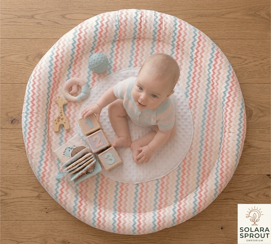 Custom Double Layered Baby Playmat — personalised quilted tummy time mat by Solara Sprout