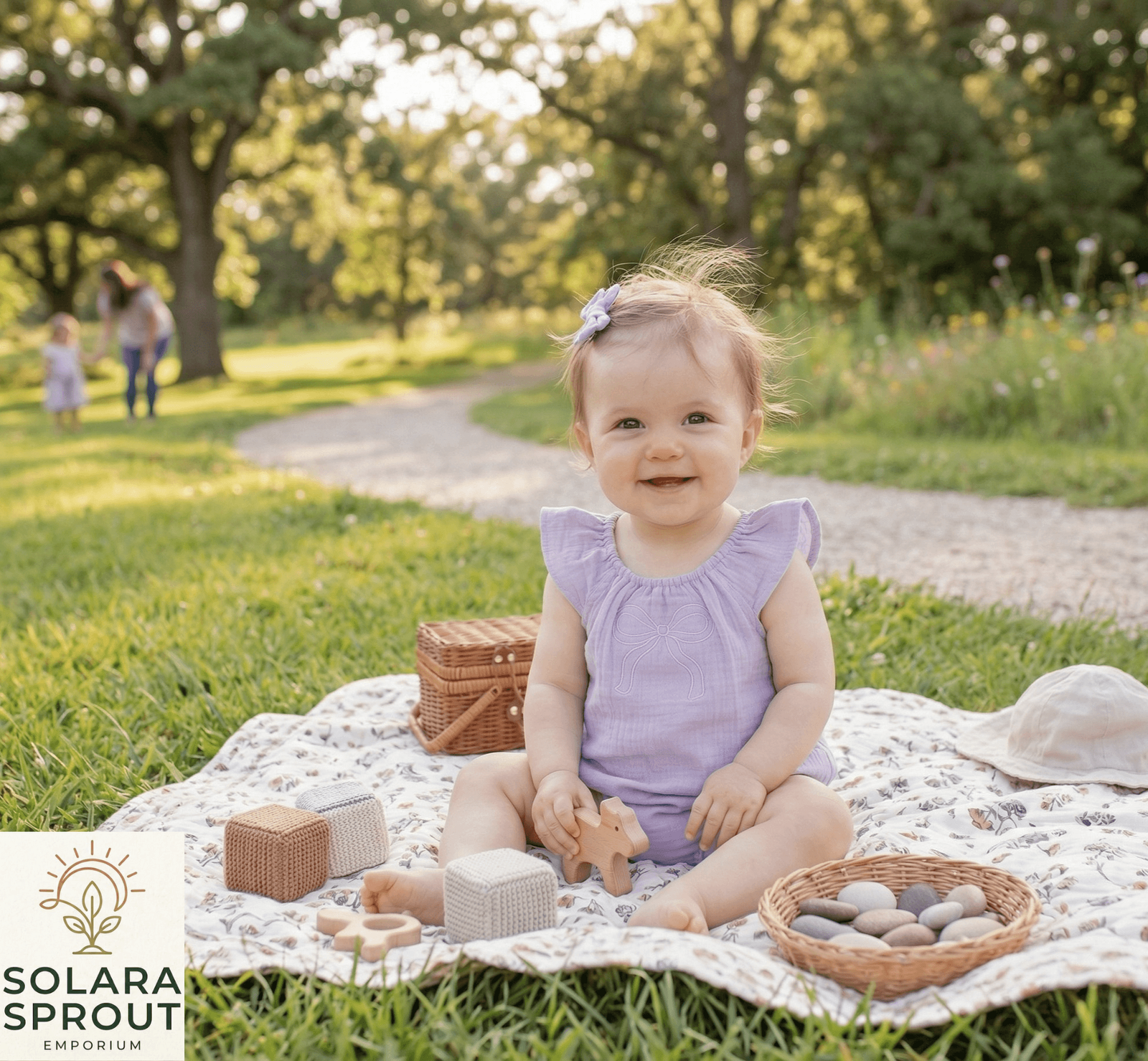 Pastel embroidered bow baby rompers – soft summer baby outfit – Solara Sprout