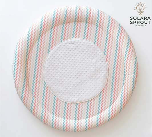 Custom Double Layered Baby Playmat in chevron design — soft baby play mat by Solara Sprout