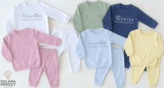 Custom Baby Name Cotton Tracksuit Set - Solara Sprout Emporium