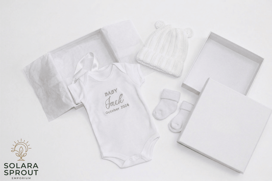 Custom Name Embroidered Baby Grow - Solara Sprout Emporium